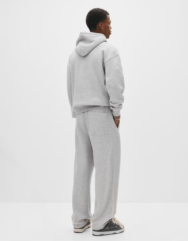 ASOS Pull&Bear heavy weight joggers in grey marl - 3