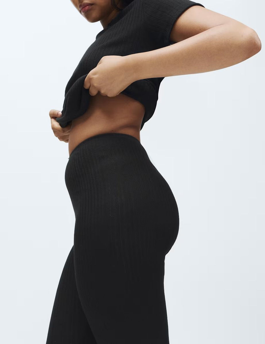 Marks & Spencer M&S Medium Warmth Thermal Pointelle Leggings Black Mix - 3