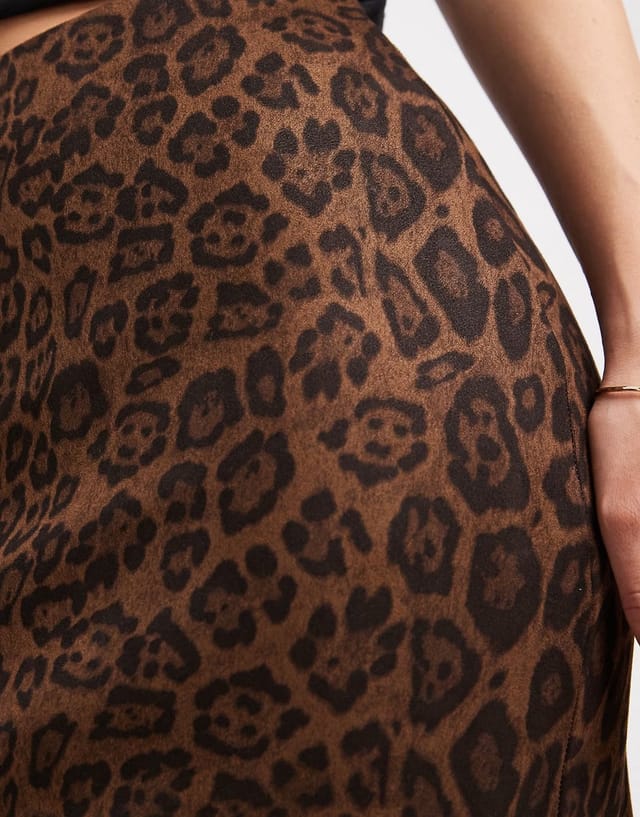 ASOS New Look jersey suede tube mini skirt in leopard print - 3