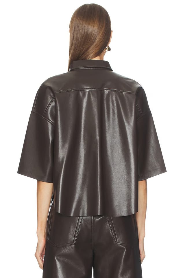 revolve Frances Cropped Cape Button Up - 3