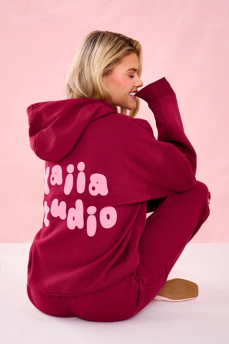 Kaiia Kaiia Bubble Graphic Oversized Hoodie Raspberry Jelly