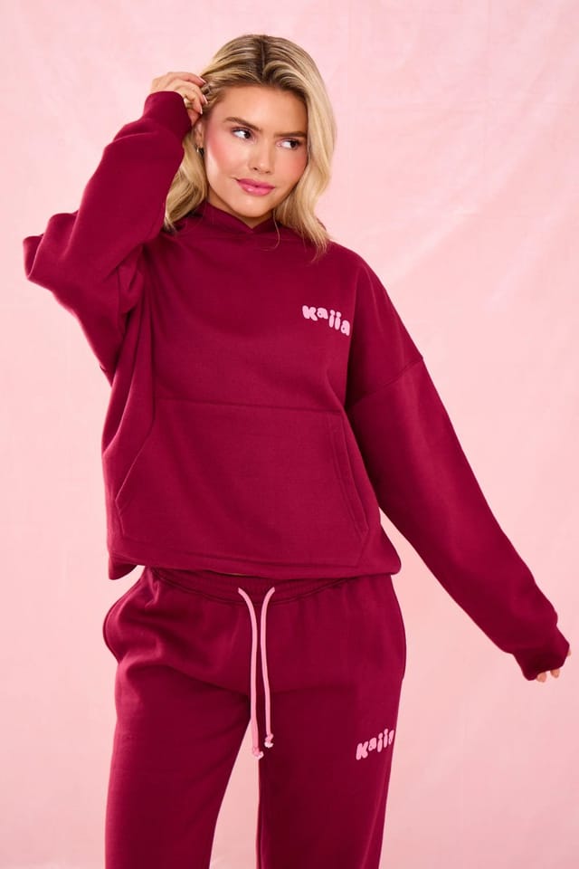 Kaiia Kaiia Bubble Graphic Oversized Hoodie Raspberry Jelly - 2