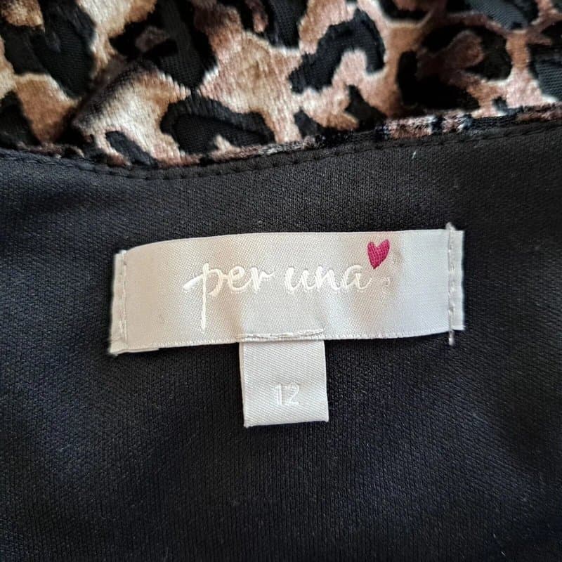 Per Una Per Una Womens Velvet  Animal Print Gold Black Faux Wrap Dress UK 12