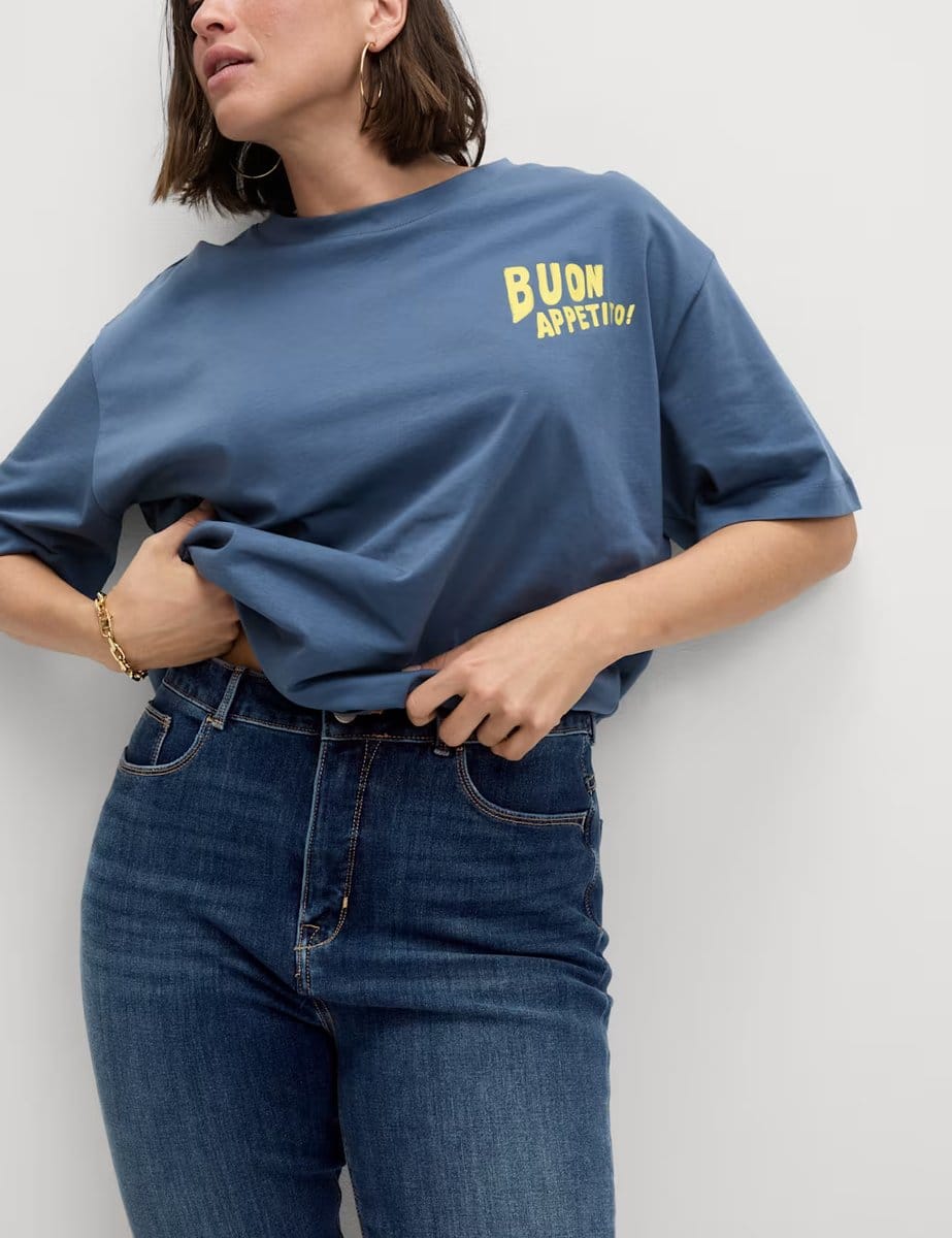 Marks & Spencer M&S Magic Shaping High Waisted Slim Flare Jeans Medium Indigo - 4