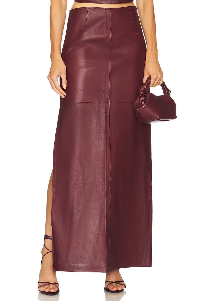 revolve Laurel Leather Maxi Skirt