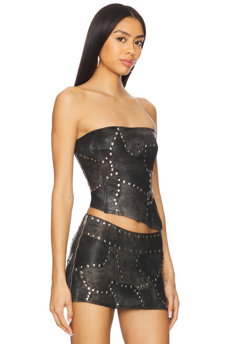 revolve Faux Suede Corset Top - 2