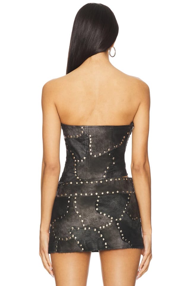 revolve Faux Suede Corset Top - 3