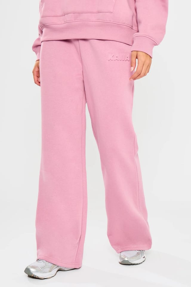 Kaiia Kaiia Embossed Bubble Logo Flared Joggers Petal Pink - 2