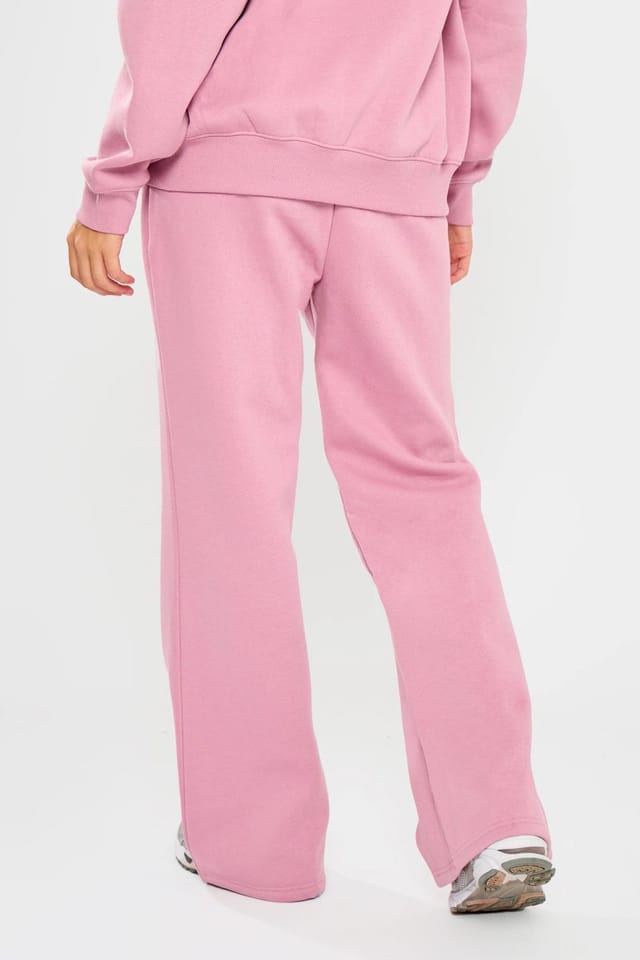 Kaiia Kaiia Embossed Bubble Logo Flared Joggers Petal Pink - 3