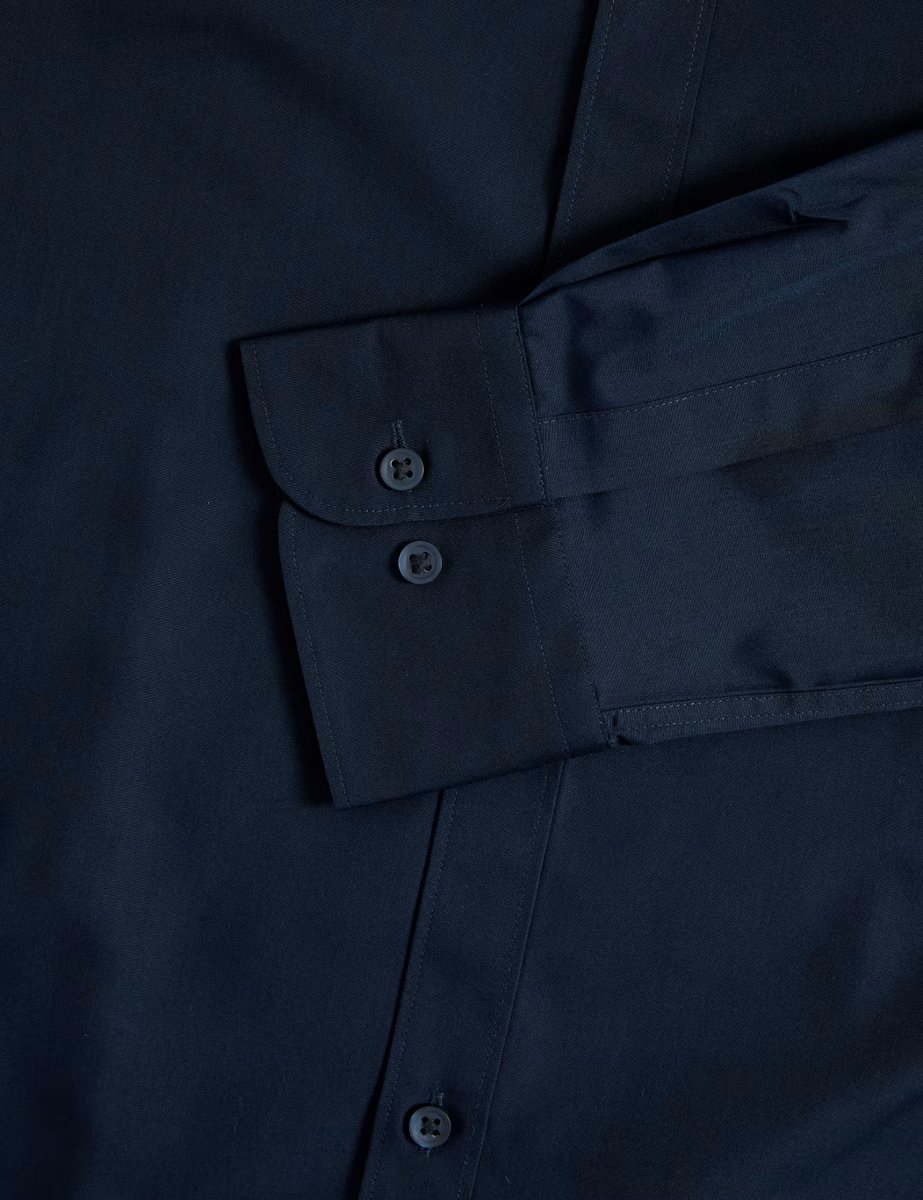Marks & Spencer M&S Slim Fit Easy Iron Cotton Blend Shirt Navy - 2
