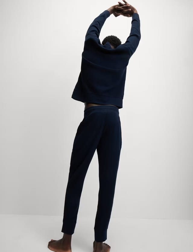Marks & Spencer M&S Pure Cotton Waffle Loungewear Bottoms Navy - 2