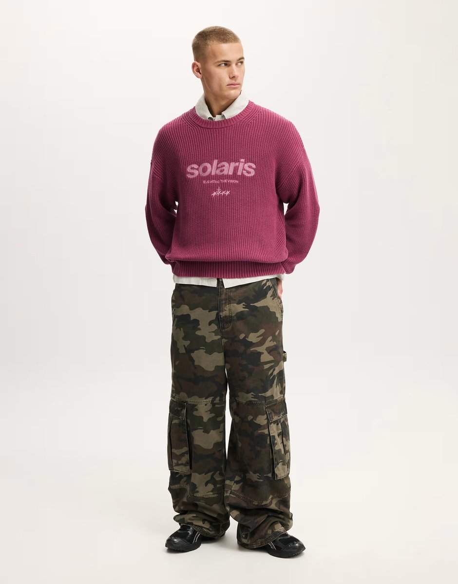 ASOS Cotton On Box fit crew knit in burgundy - 2