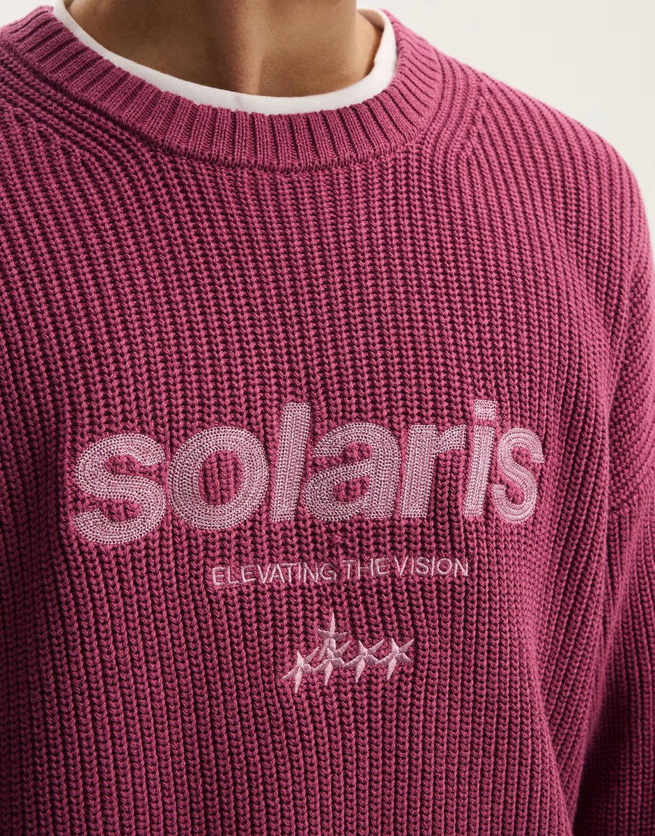 ASOS Cotton On Box fit crew knit in burgundy - 4
