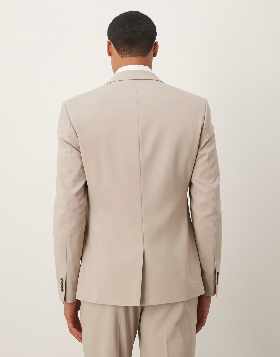 ASOS ASOS DESIGN skinny suit jacket in ecru - 3