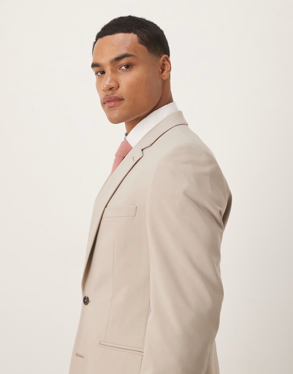 ASOS ASOS DESIGN skinny suit jacket in ecru - 4