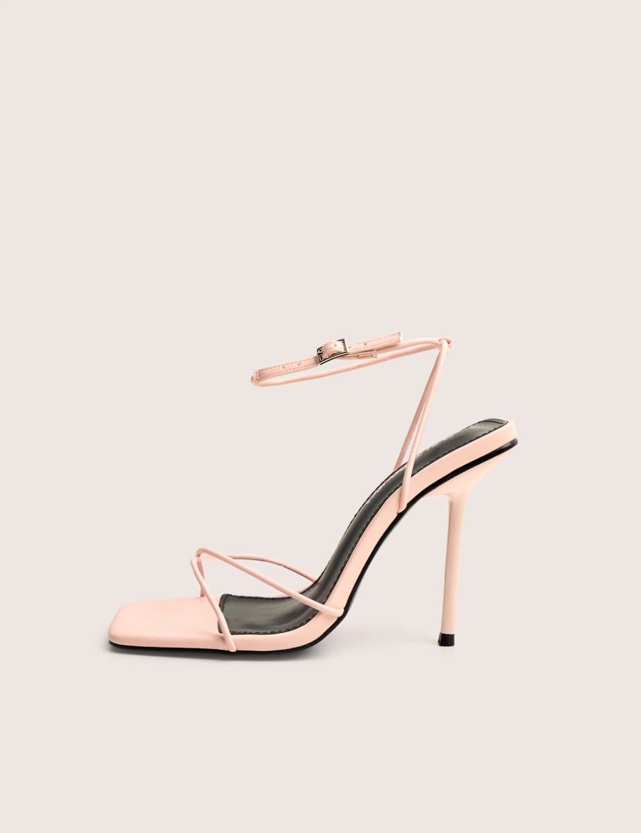 Public Desire Public Desire UK Light Pink Stiletto Heels with Square Toe
