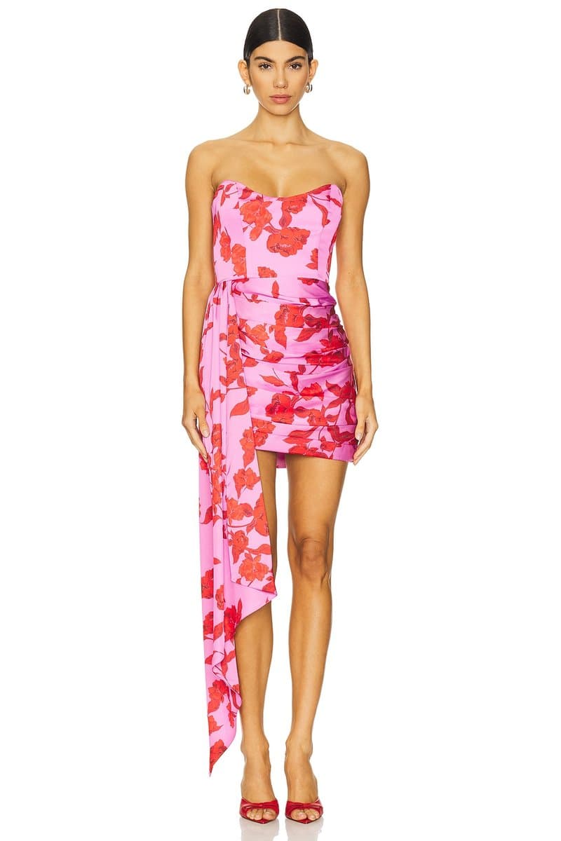 revolve Revolve Spicy Pink Floral Mini Dress