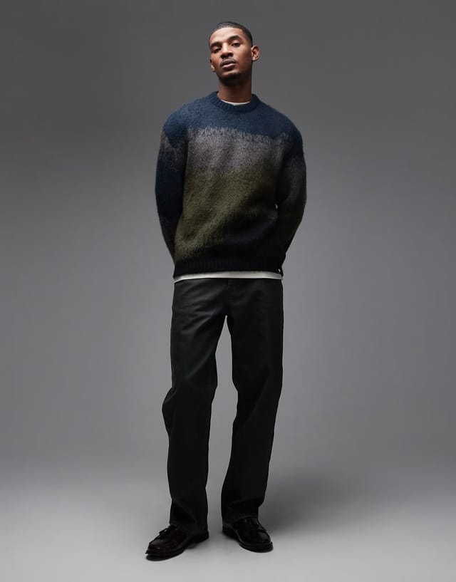 ASOS Carhartt WIP tinley knitted jumper in aysmetric stripe - 2