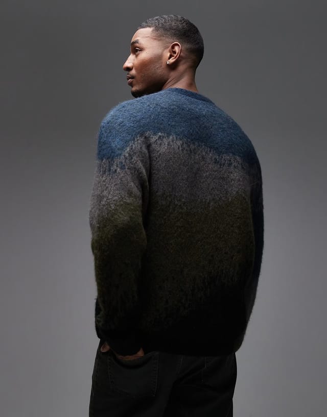 ASOS Carhartt WIP tinley knitted jumper in aysmetric stripe - 3