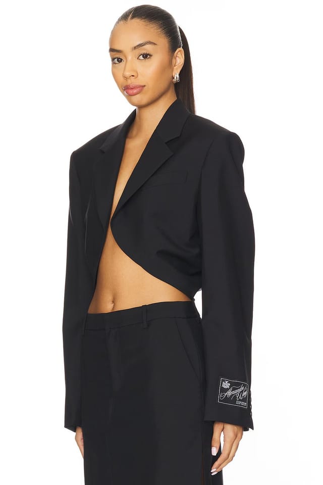 revolve Cropped Drape Back Blazer - 2