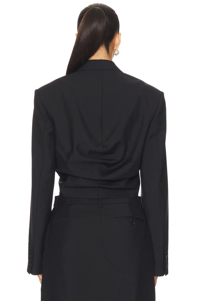 revolve Cropped Drape Back Blazer - 3
