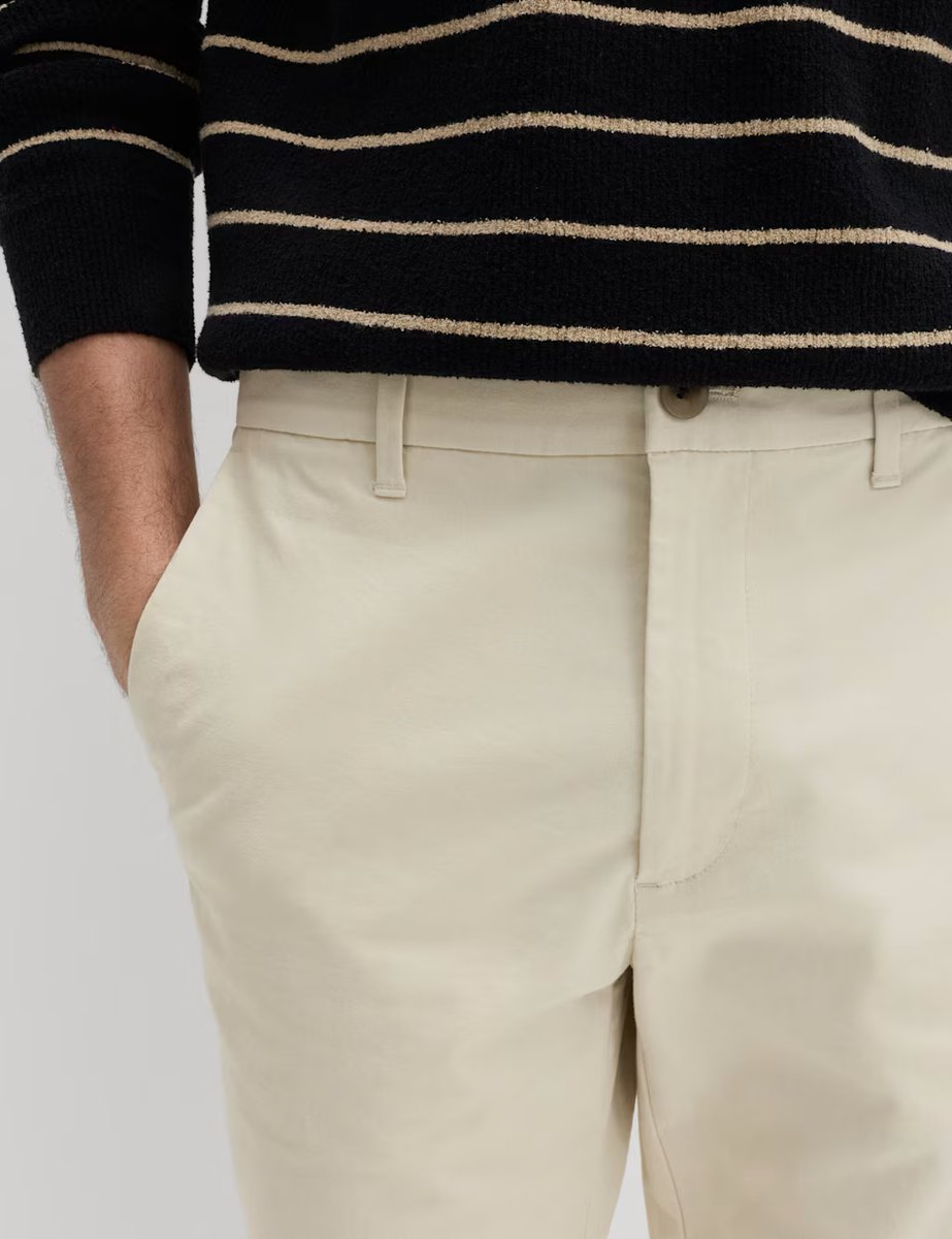 Marks & Spencer M&S Regular Fit Stretch Chinos Ecru - 2