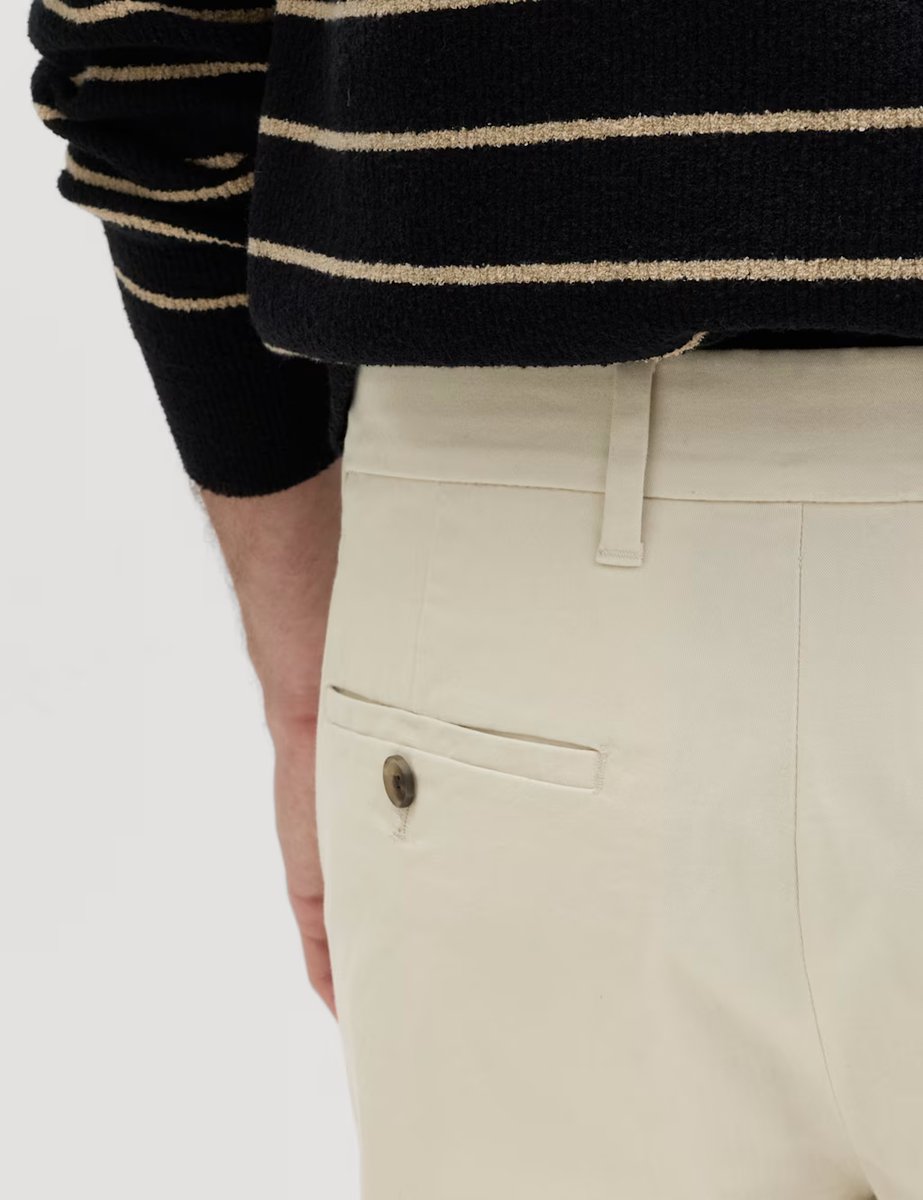 Marks & Spencer M&S Regular Fit Stretch Chinos Ecru - 4