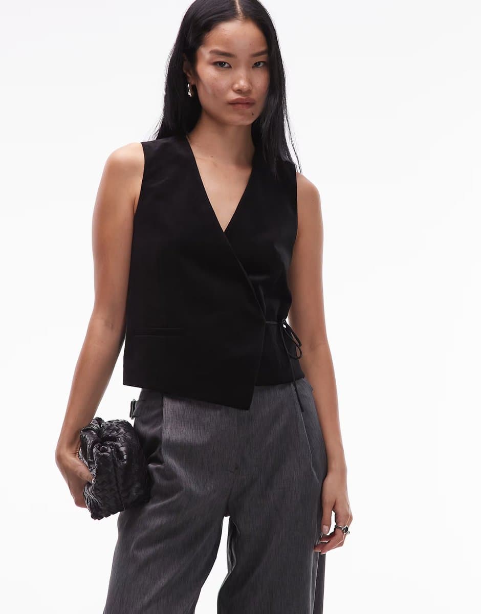 ASOS ARKET velvet waistcoat in black 