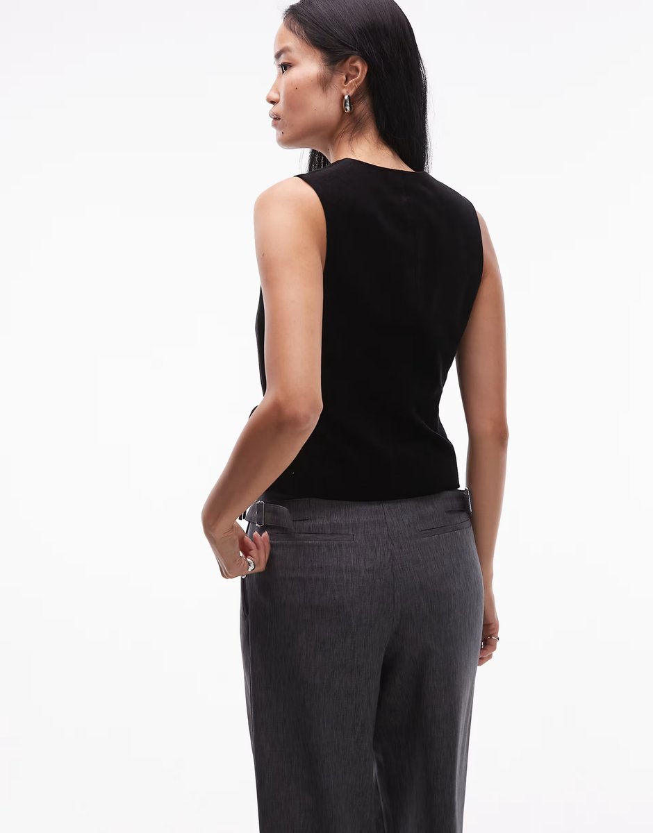 ASOS ARKET velvet waistcoat in black  - 3