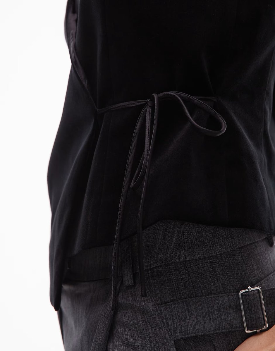 ASOS ARKET velvet waistcoat in black  - 4