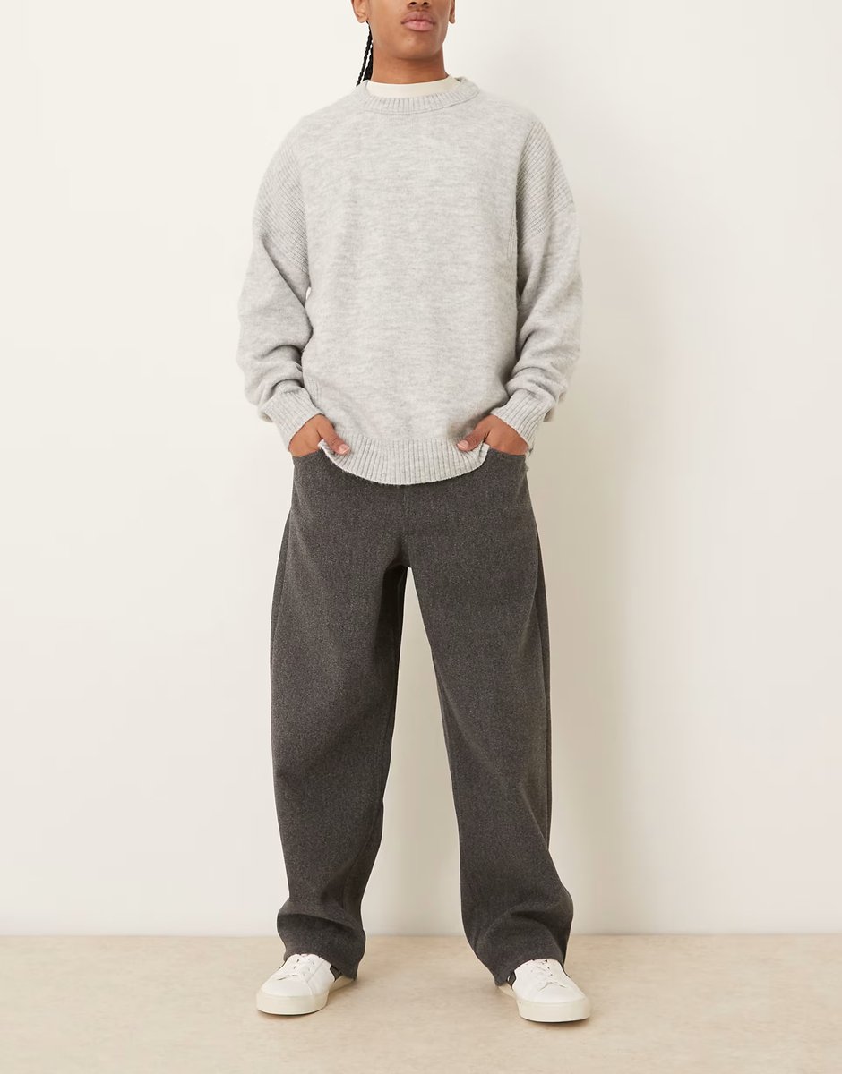 ASOS ASOS DESIGN loose straight trousers in grey - 2