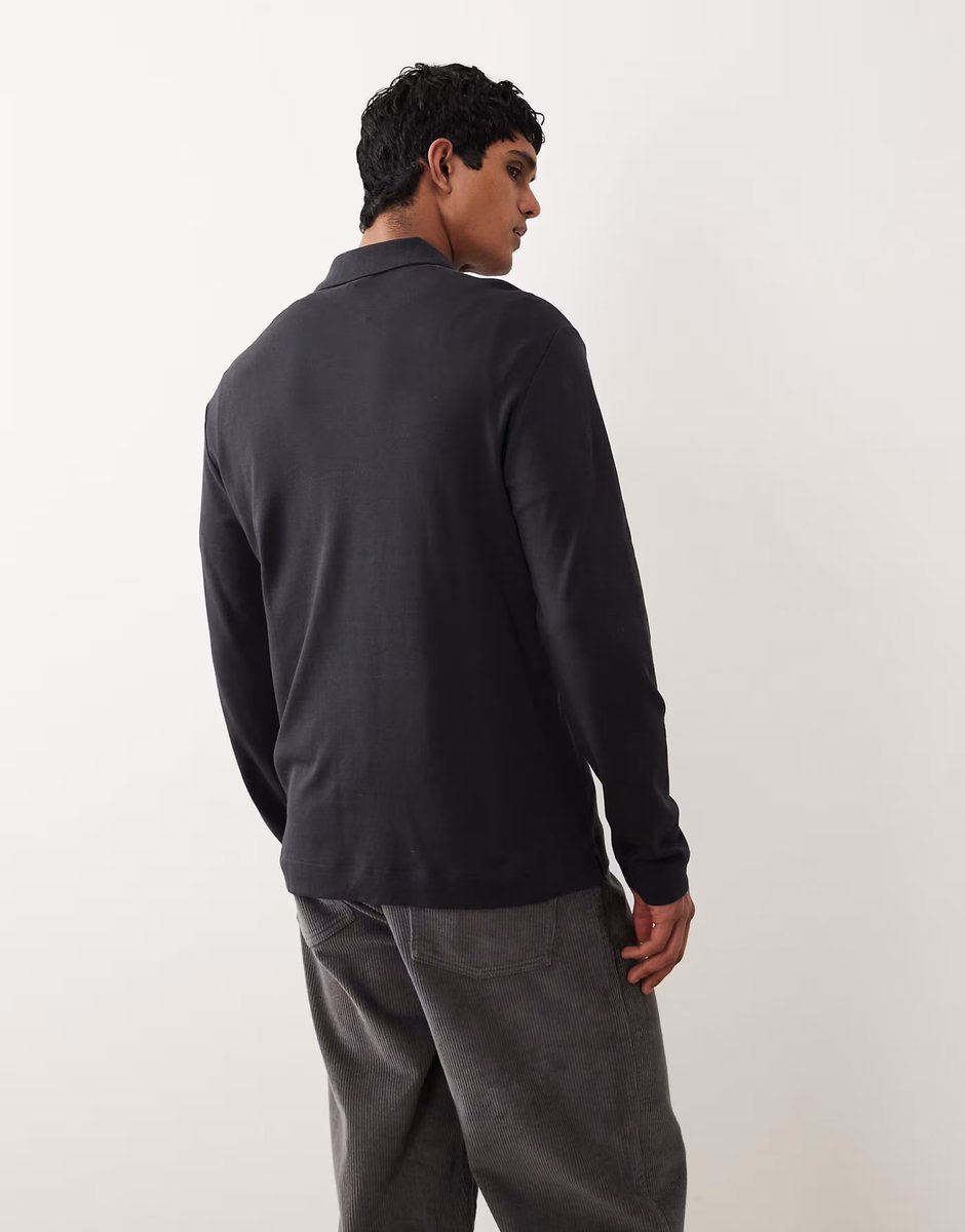 ASOS Mango 100% cotton knitted polo top in navy - 4