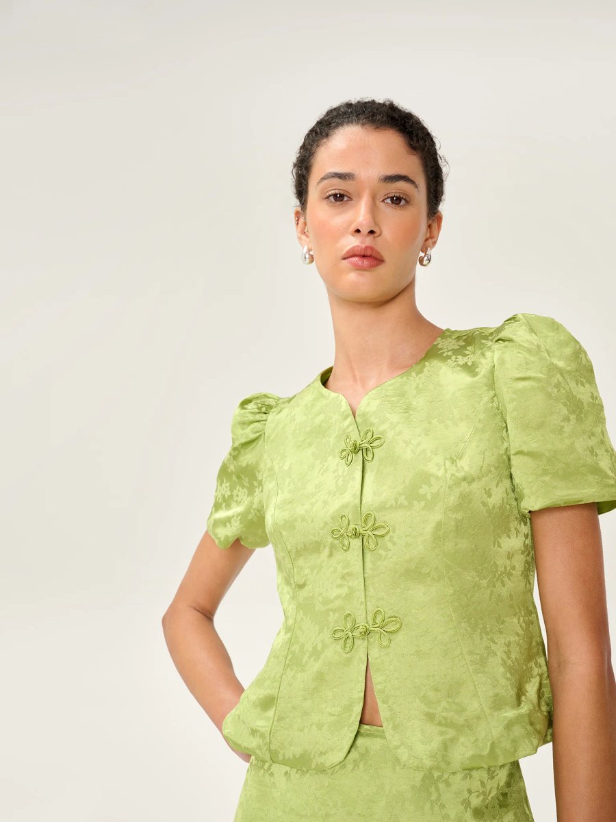OMNES Lorelai Blouse in Lima Bean - 4