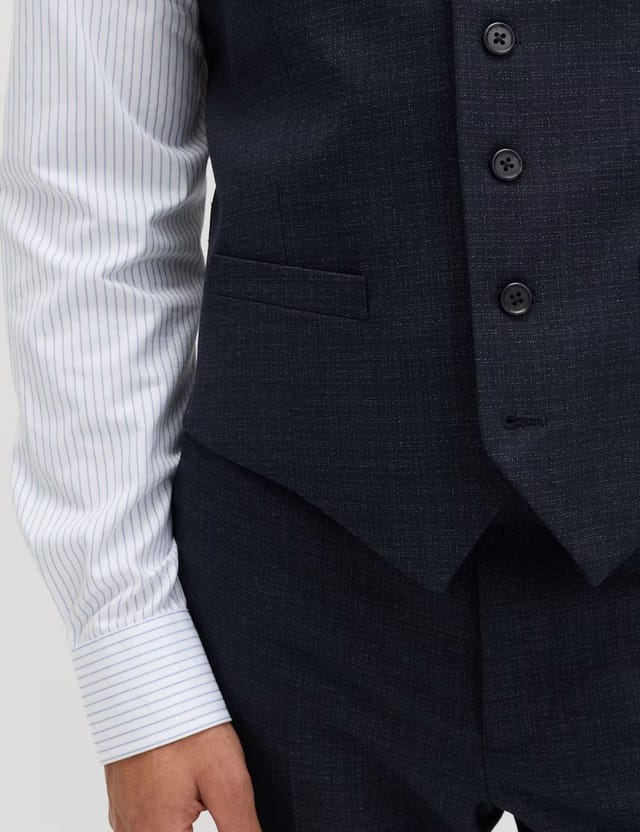 Marks & Spencer M&S Textured Stretch Waistcoat Navy - 2