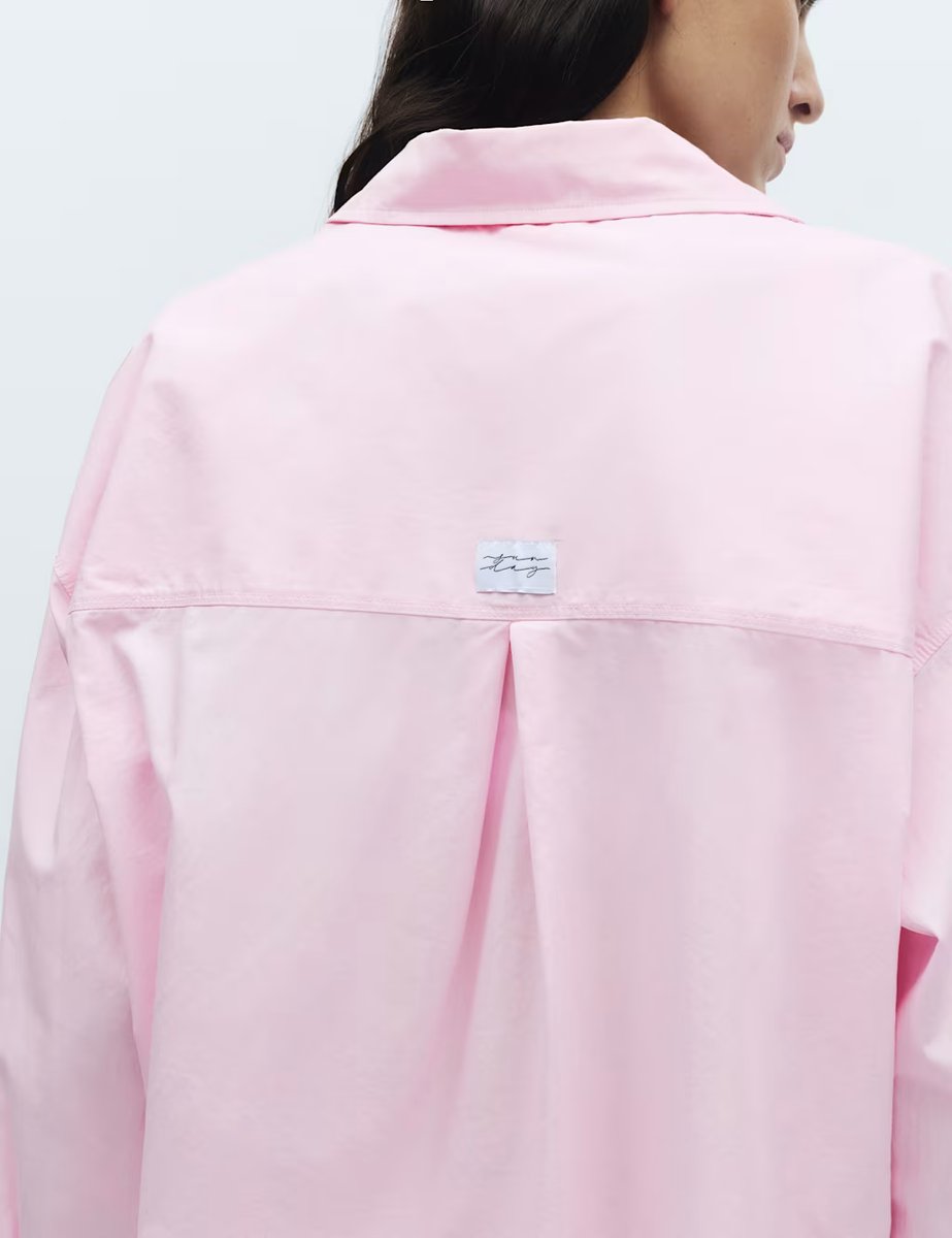 Marks & Spencer M&S Pure Cotton Cropped Pyjama Shirt Pink - 3