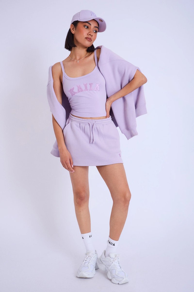 Kaiia Kaiia Logo Mini Sweat Skirt Lilac - 1