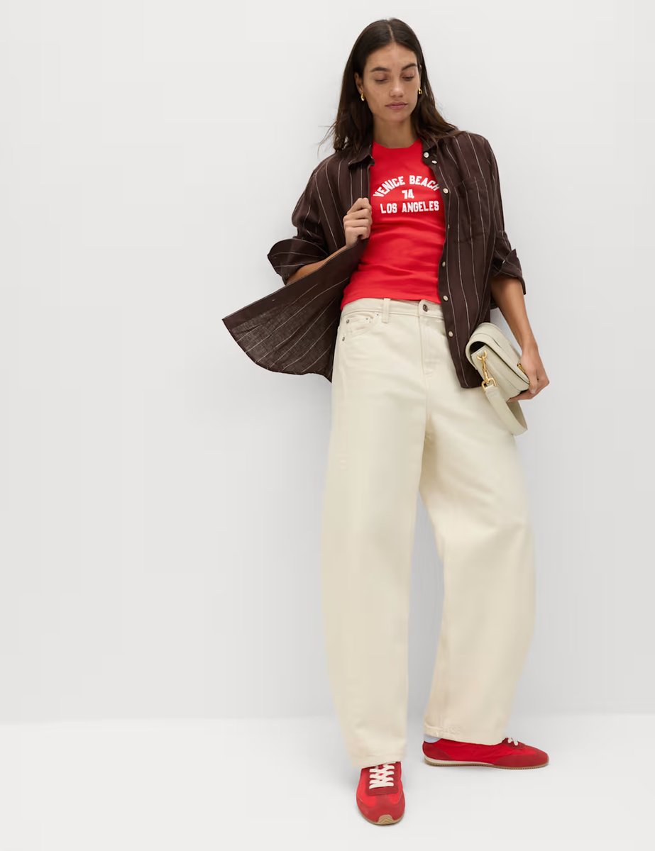 Marks & Spencer M&S Pure Cotton Slogan Slim Fit T-Shirt Red Mix - 4