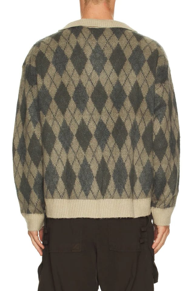 revolve Wool Blend Argyle Sweater - 2