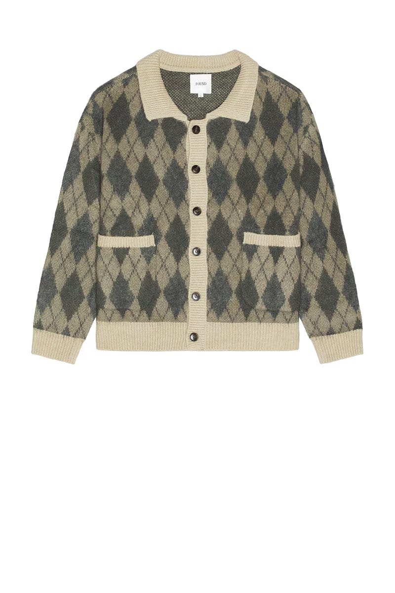 revolve Wool Blend Argyle Sweater - 4