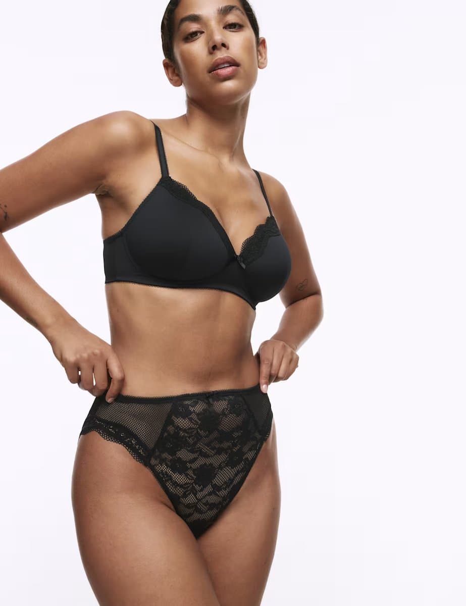 Marks & Spencer M&S Jasmine Lace Non Wired Full Cup Bra (A-E) Black