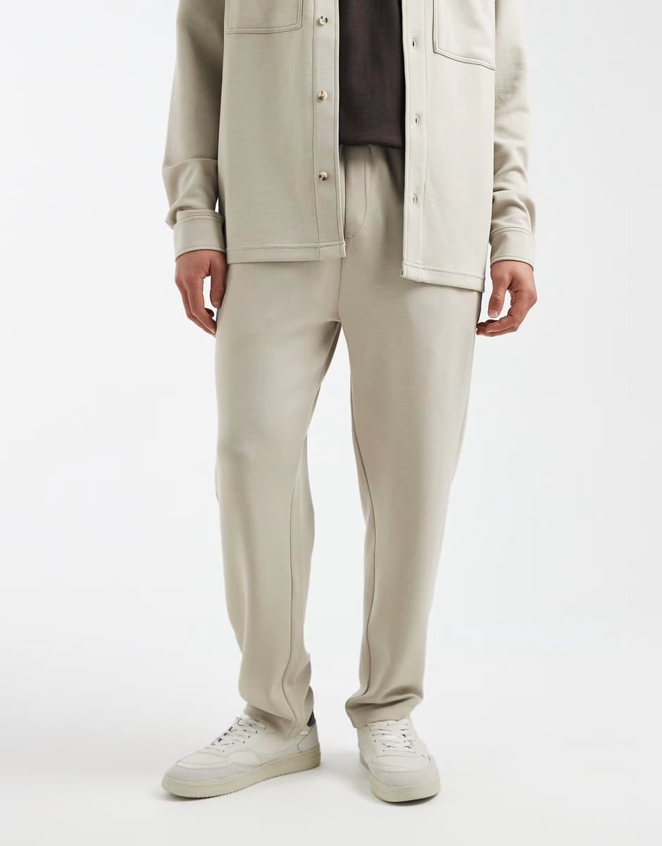 ASOS ASOS DESIGN co-ord tapered trousers in beige