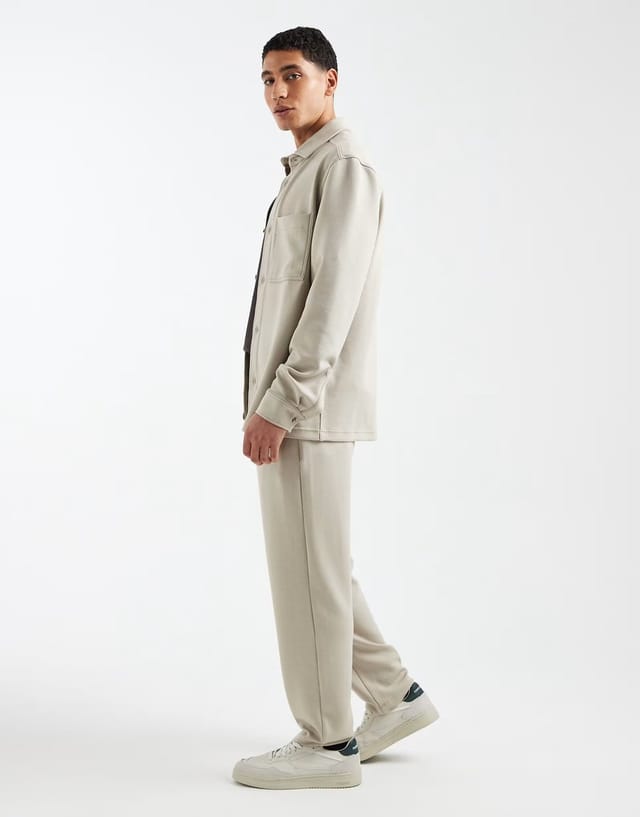 ASOS ASOS DESIGN co-ord tapered trousers in beige - 3