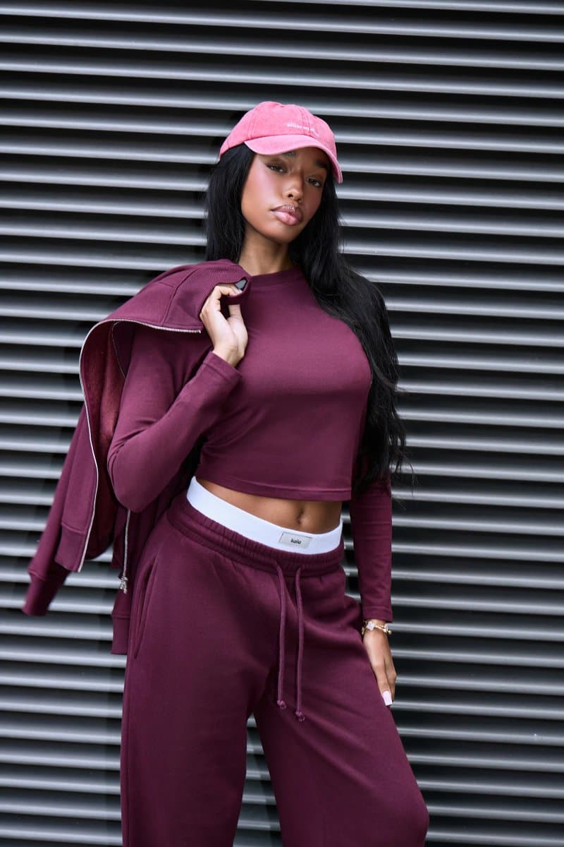 Kaiia Kaiia Label Plum Logo Long Sleeve Baby Tee