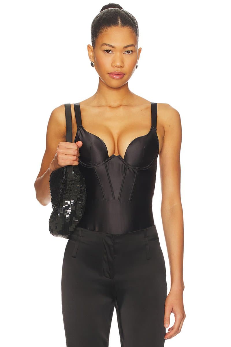 revolve Verona Luxury Satin Wired Push-up Bodysuit