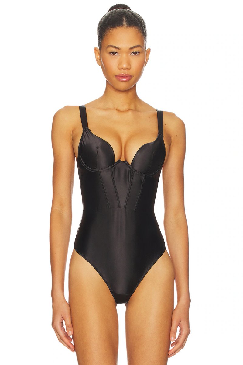 revolve Verona Luxury Satin Wired Push-up Bodysuit - 2