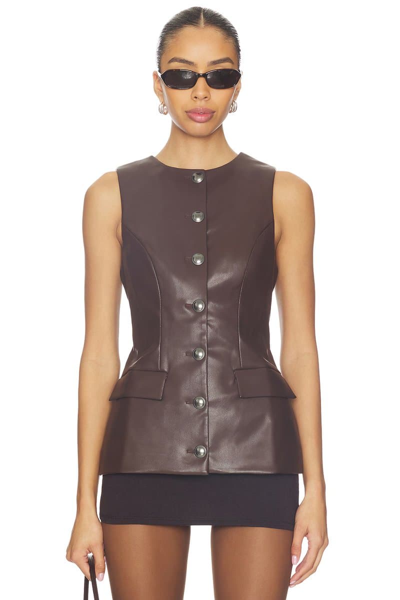 revolve Jordan Faux Leather Top