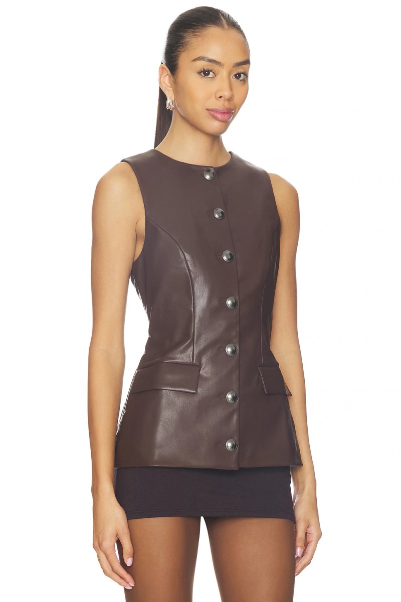 revolve Jordan Faux Leather Top - 2