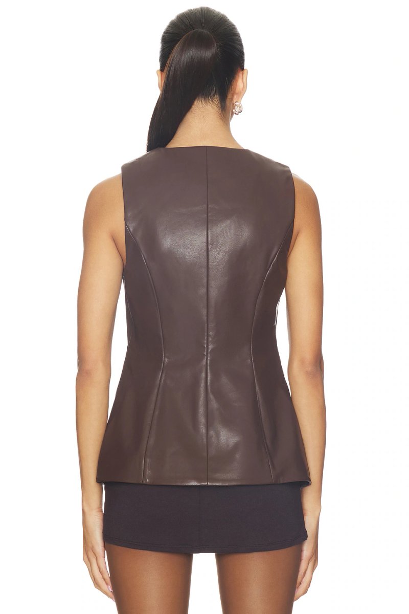 revolve Jordan Faux Leather Top - 3
