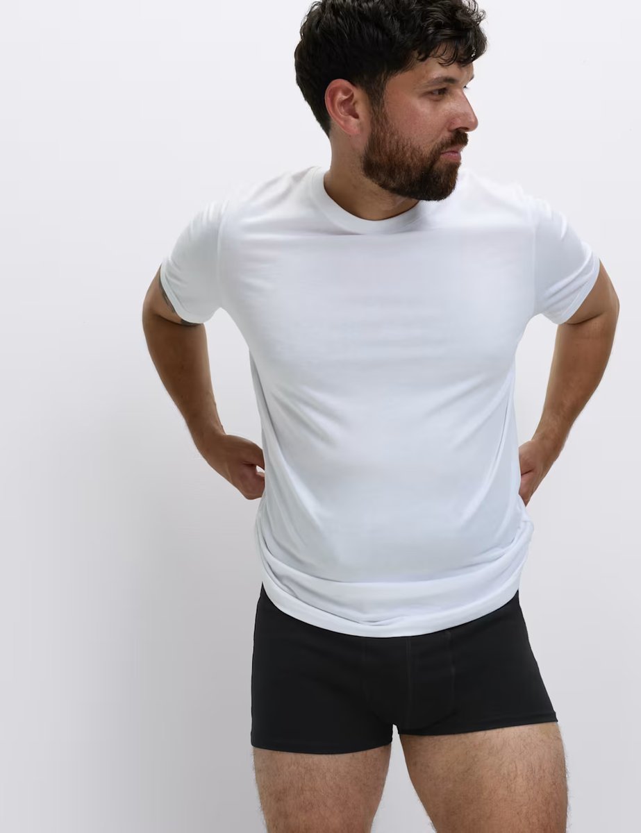 Marks & Spencer M&S 3 Pack Cotton Rich Stoma Trunks Black - 2