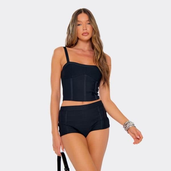 EGO EGO Strappy Corset Top in Black Bandage